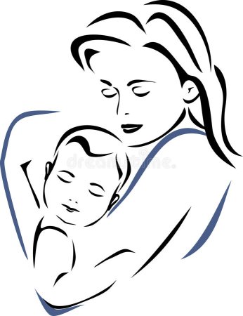 Мама с ребенком контур