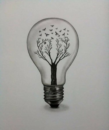 Лампочка карандашом