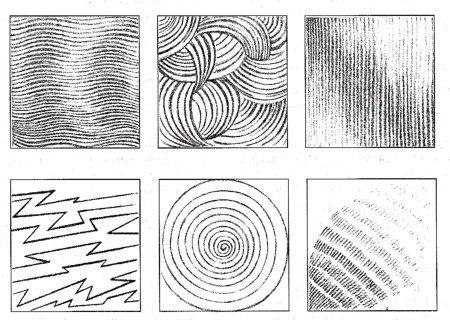 Упражнения линия штрих пятно