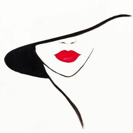 Силуэт девушки в шляпе