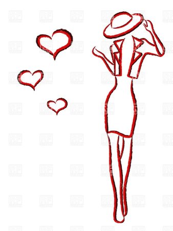 Силуэт женский сердце