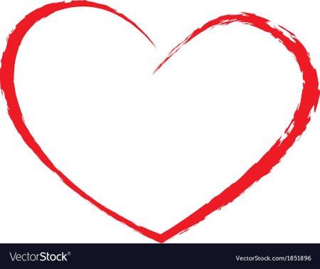 Сердце красное контур