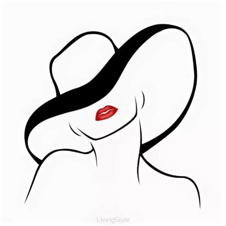 Дама в шляпе силуэт