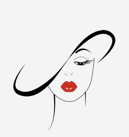 Контур женского лица