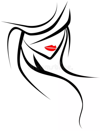 Силуэт лица женщины в шляпе