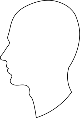 Контур головы человека в профиль