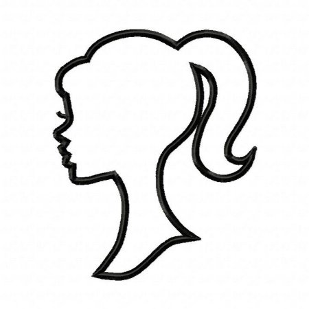 Контур женского лица в профиль