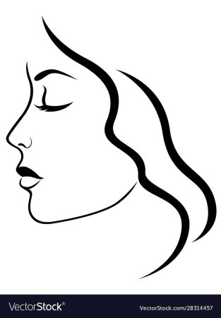 Женское лицо линиями