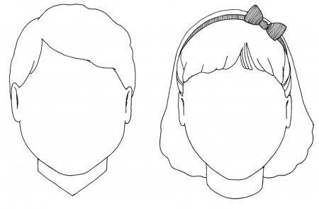 Контур лица для рисования для детей