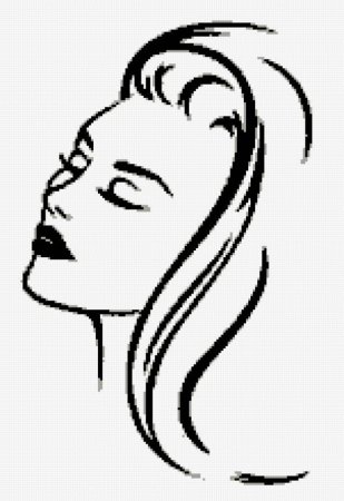 Контур женского лица в профиль