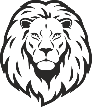 Лев силуэт морда