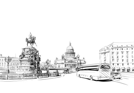 Санкт Петербург вектор чб