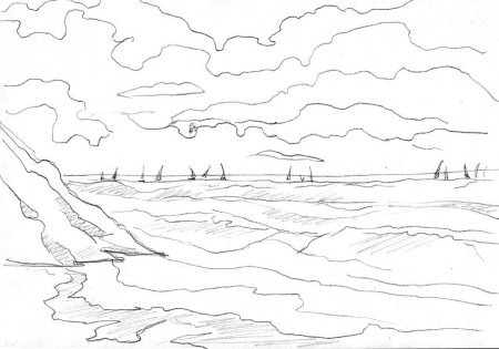 Контуры пейзажей для рисования