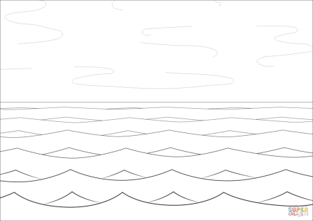 Море пальмы раскраска для детей