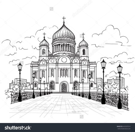Храм Христа Спасителя в Москве вектор