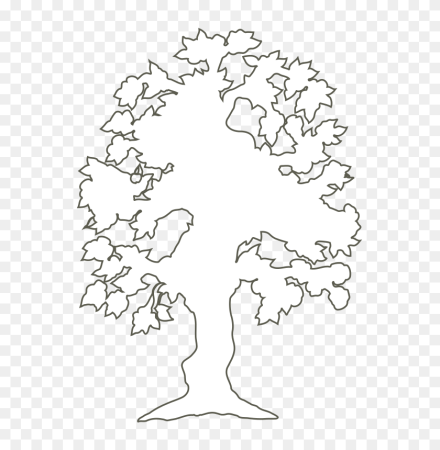 Трафарет дерева дуб