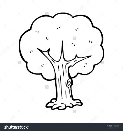 Дерево черно белое для детей