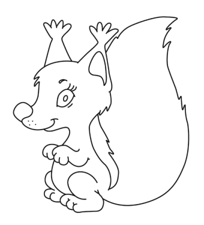 Трафарет белочки для рисования