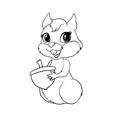 Контур Белочка на белом фоне