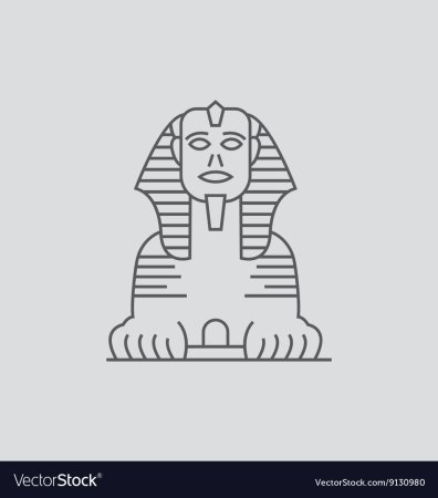 Сфинкс статуя в Египте рисунок