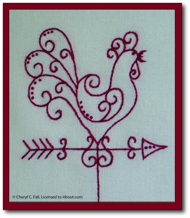 Вышивка тамбуром, стебельчатым швом,