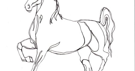 Контур лошади для раскраски