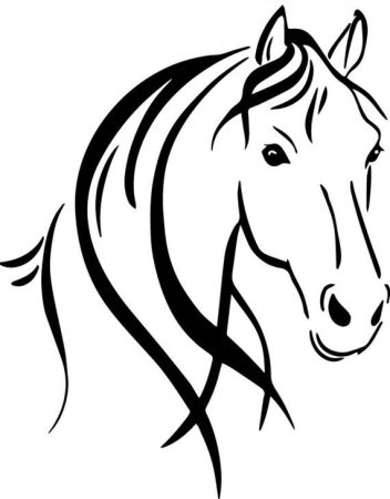Лошадь с гривой раскраска