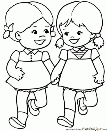 Подружки. Раскраска