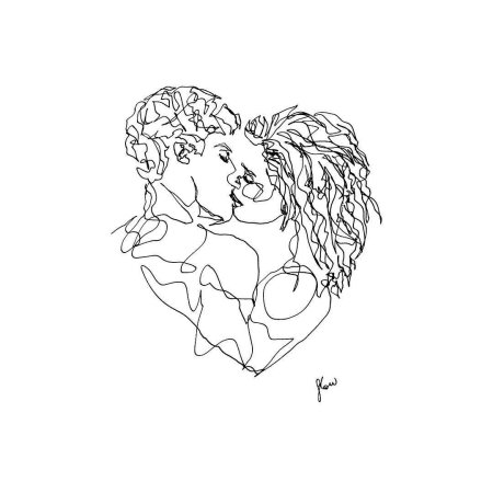 Continuous line drawing любовь