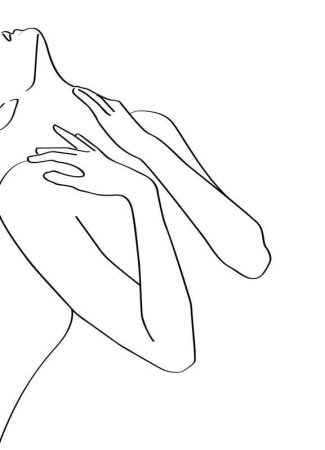 Девушка одной линией