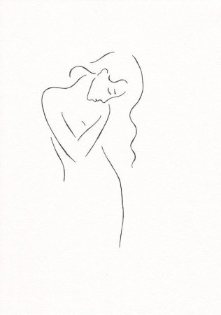 Силуэт девушки линиями