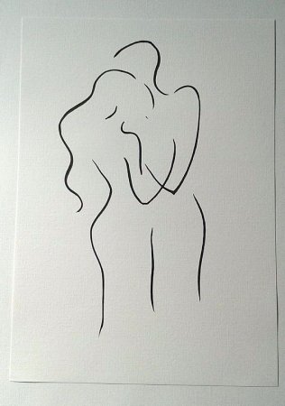 Силуэт мужчины и женщины линиями