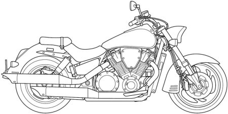 Чертеж мотоцикла Honda Shadow