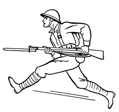 Солдат раскраска