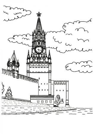 Спасская башня Москва вектор