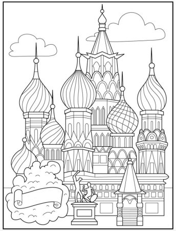 Контурное изображение Москвы