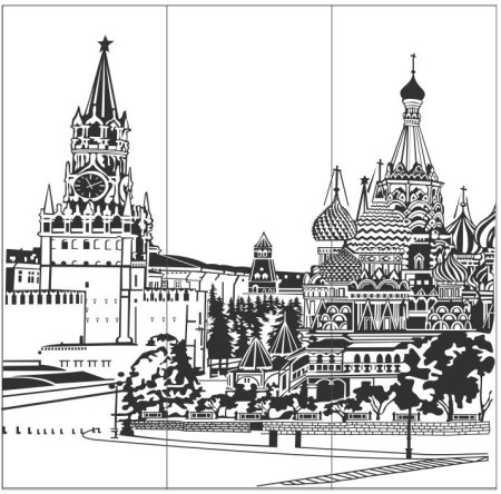 Спасская башня Кремля Москва раскраска