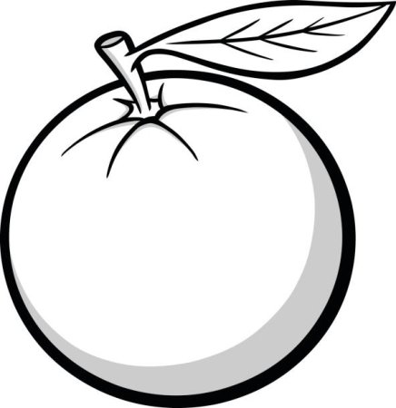 Раскраска фрукты апельсин