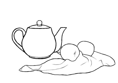 Натюрморт трафарет