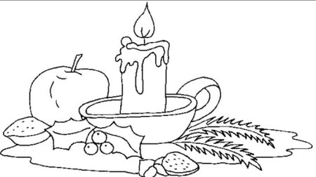 Новогодний натюрморт раскраска