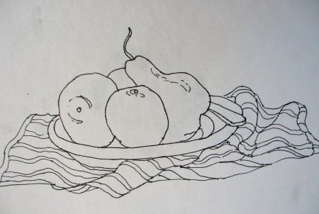 Набросок натюрморта контур