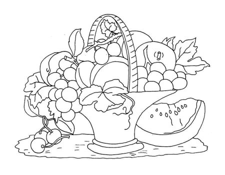 Натюрморт раскраска для детей