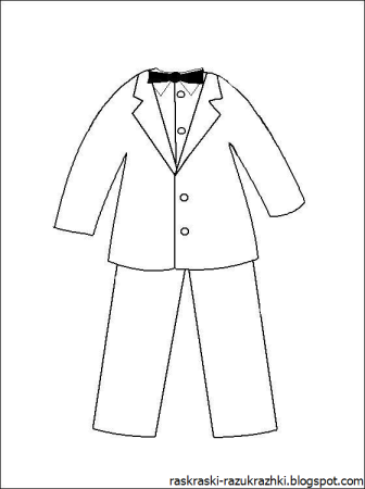 Костюм раскраска для детей