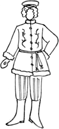 Мужской народный костюм раскраска