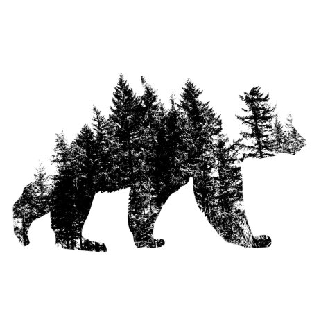 Силуэты животных в лесу