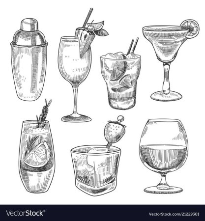 Скетч коктейлей алкогольные