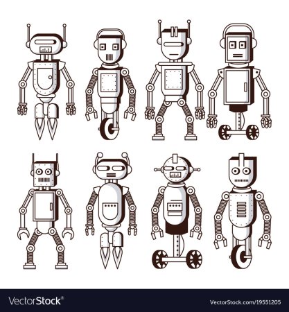 Робот вектор чб
