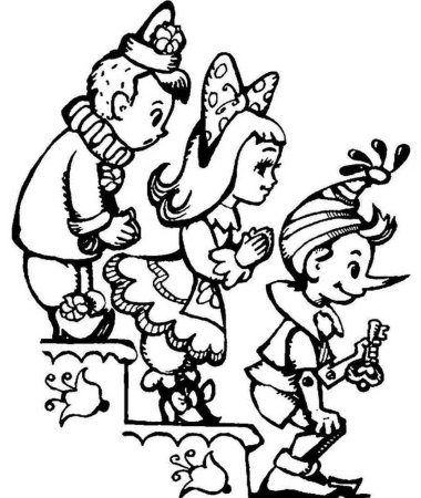 Раскраска золотой ключик или приключения Буратино Мальвина