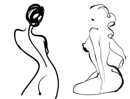 Эскизы с линиями тело