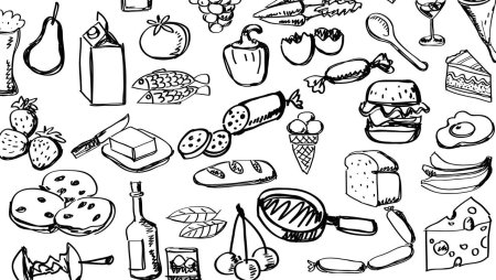 Раскраска полезные и вредные продукты для детей